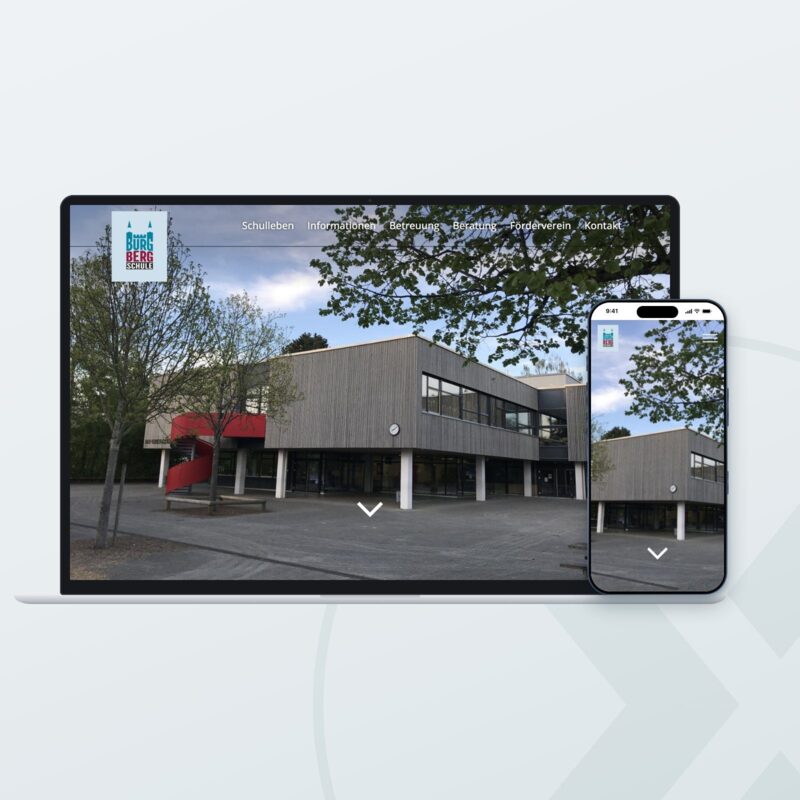 Website von Burgbergschule Überlingen auf Laptop und Smartphone