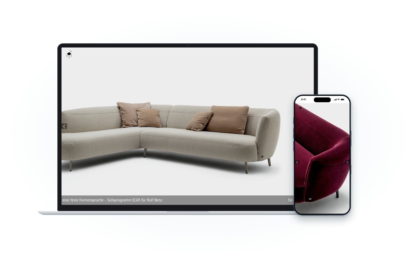 Website von Beck Design, Büro für Möbel- und Produktdesign auf Laptop und Smartphone